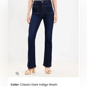 LOFT - Patch Pocket High Rise Flare Jeans - Size 32 - NWOT
